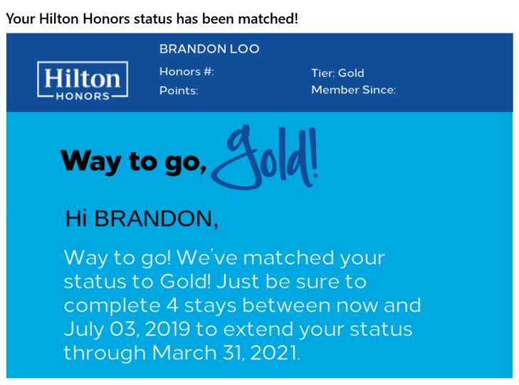 How To Get A Hilton Honors Diamond, Gold Status Match - Executive Traveller